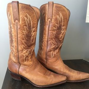 Charlie Horse Brazil leather cognac boots 9 10